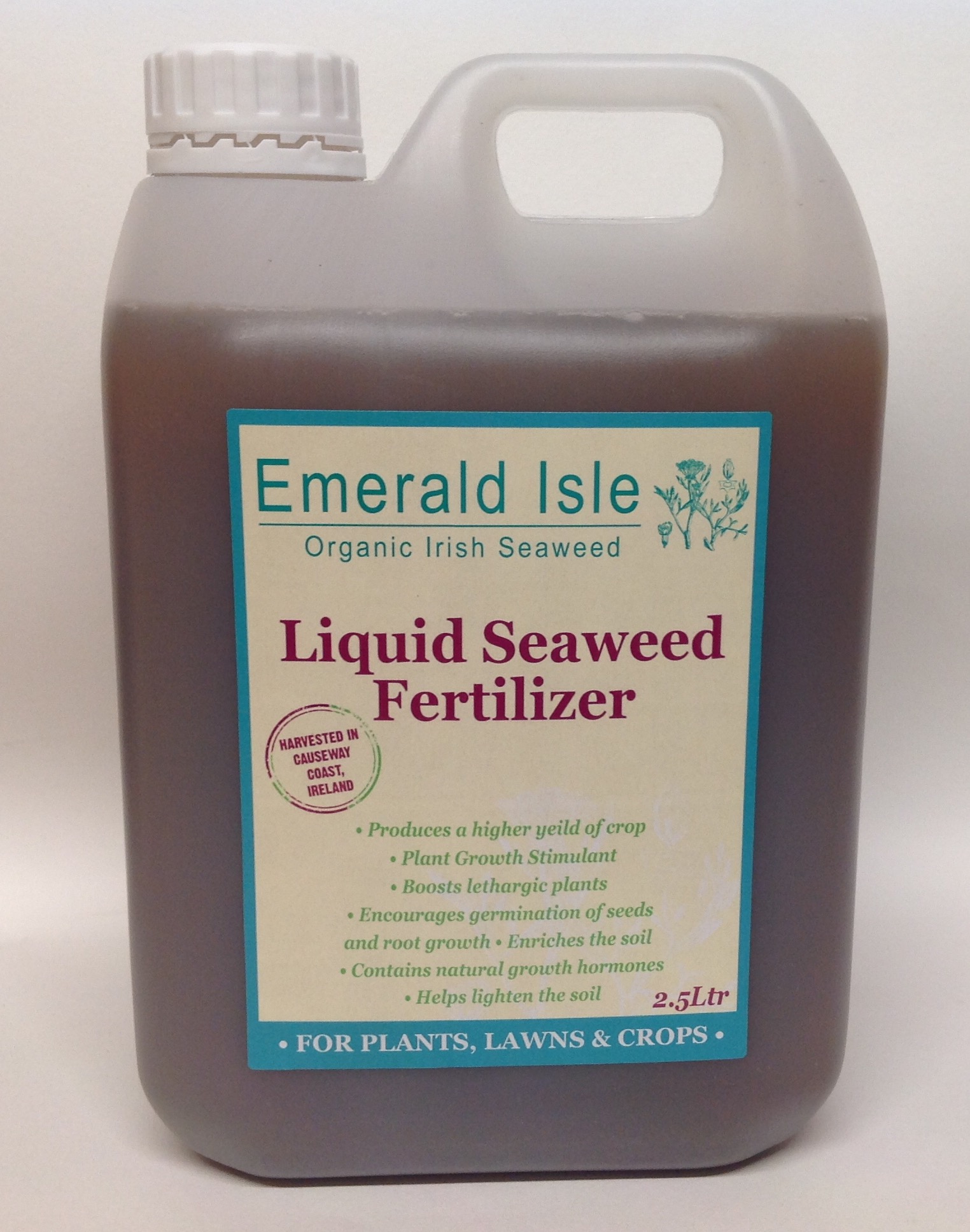 Liquid Seaweed Fertilizer 2.5 L Organic Irish Seaweed Emerald Isle