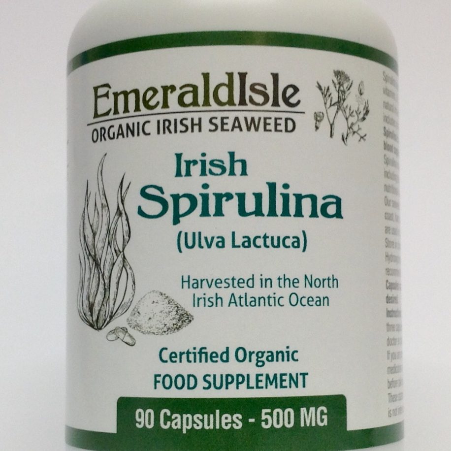 Irish Spirulina Capsules Ulva Lactuca Spiralis Organic Irish Seaweed Emerald Isle 4225